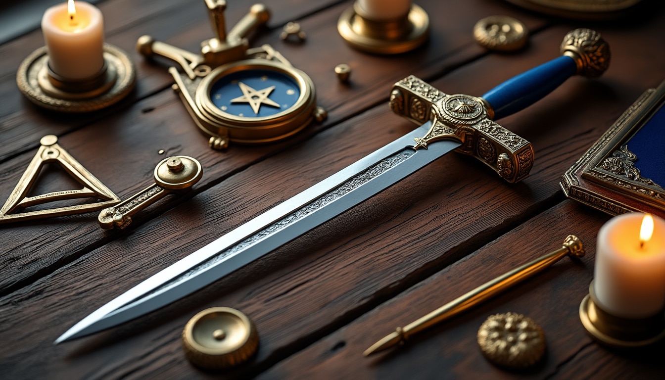 Épée de maçonnerie et objets rituels : une autre famille